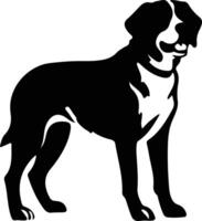 Greater Swiss Mountain Dog   black silhouette vector