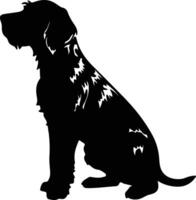 German Wirehaired Pointer    black silhouette vector