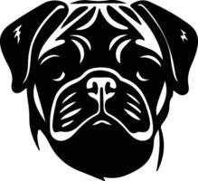 Pug black silhouette vector