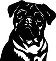 Pug   black silhouette vector