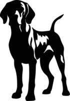 Redbone Coonhound    black silhouette vector