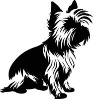 sedoso terrier negro silueta vector