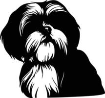 Shih Tzu   black silhouette vector