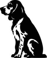 Welsh Springer Spaniel black silhouette vector