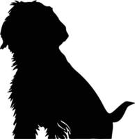 Wirehaired Pointing Griffon   black silhouette vector