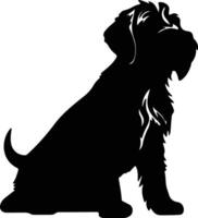 Wirehaired Pointing Griffon    black silhouette vector