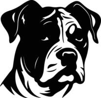 American Bulldog    black silhouette vector
