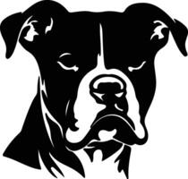 American Bulldog   black silhouette vector