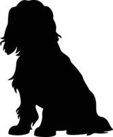 American Cocker Spaniel black silhouette vector
