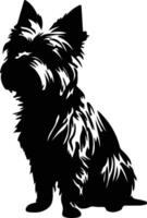 australiano terrier negro silueta vector