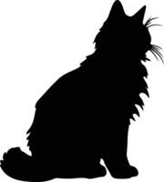 Kurilian Bobtail Cat  silhouette portrait vector