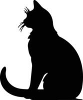 Manx Cat  black silhouette vector