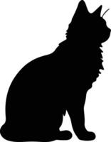 Mekong Bobtail Cat  black silhouette vector