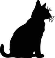 Manx Cat  black silhouette vector