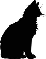 mekong rabicorto gato negro silueta vector