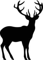 Reindeer  black silhouette vector