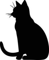 ruso blanco negro y atigrado gato negro silueta vector