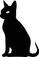 Siamese Cat  black silhouette vector