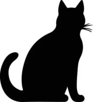 bambino gato negro silueta vector
