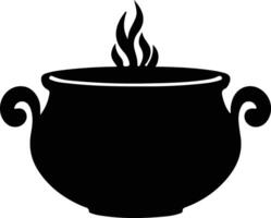 Cauldron black silhouette vector