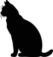 American Wirehair Cat  black silhouette vector