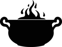 Cauldron  black silhouette vector