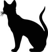 chausie gato negro silueta vector