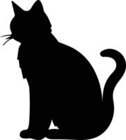 americano cabello corto gato negro silueta vector