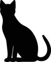 Chausie Cat  black silhouette vector