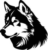 Alaska malamute negro silueta vector