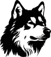 Alaska malamute negro silueta vector