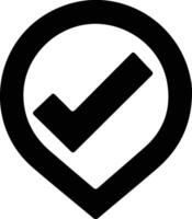 marca de verificación icono negro silueta vector