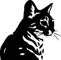 Rusty-spotted Cat  silhouette portrait vector