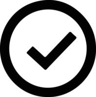 marca de verificación icono negro silueta vector