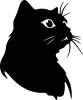 Scottish Fold Cat  silhouette portrait vector