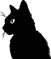 Seychellois Cat  silhouette portrait vector