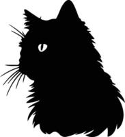 Selkirk Rex Cat  silhouette portrait vector