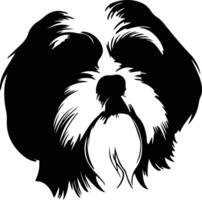 Shih Tzu  silhouette portrait vector