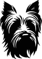 Skye Terrier  silhouette portrait vector