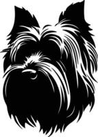 Skye Terrier  silhouette portrait vector