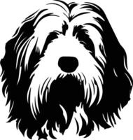 Old English Sheepdog  silhouette portrait vector