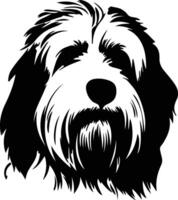 Old English Sheepdog  silhouette portrait vector