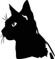 Snowshoe Cat  silhouette portrait vector