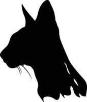 Oriental Shorthair Cat  silhouette portrait vector