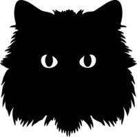 Persian Cat  silhouette portrait vector