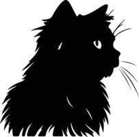 Persian Cat silhouette portrait vector