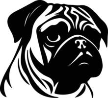 Pug  silhouette portrait vector