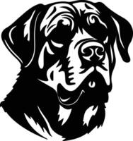 Rottweiler silueta retrato vector