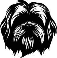 Lhasa Apso  silhouette portrait vector