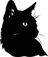 Mekong Bobtail Cat  silhouette portrait vector